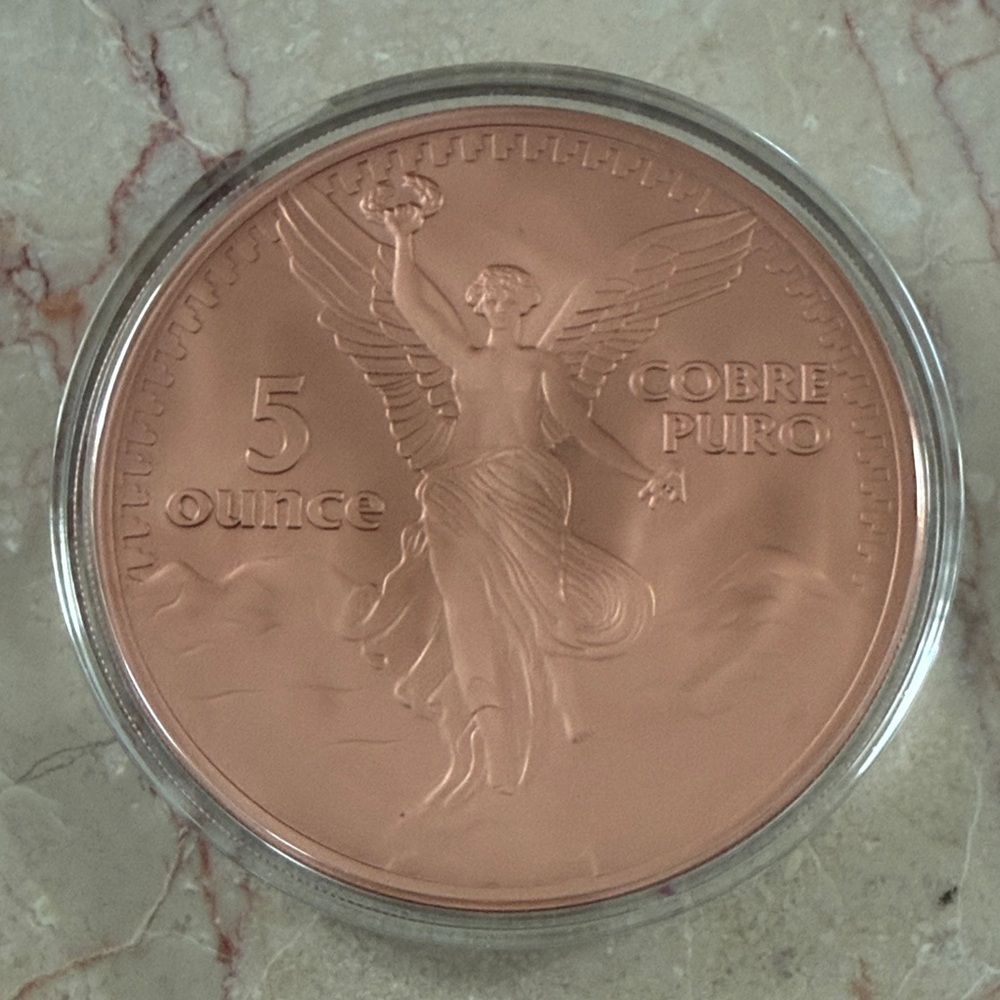 Copper Coin with Angel Design In Its Case
